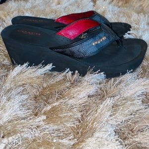 Coach Wedge Platform Flip Flop Sandals